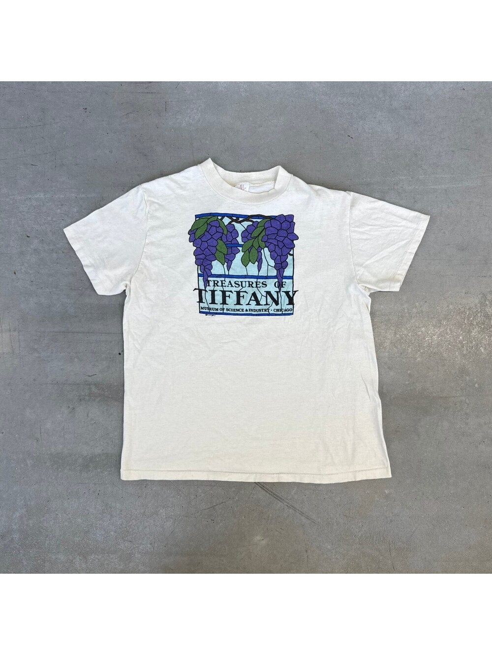 Vintage 80s Treasures of Tiffany Grapes Graphic T-Shirt White Large